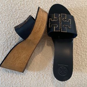 Tory Burch navy platforms worn 5 times
